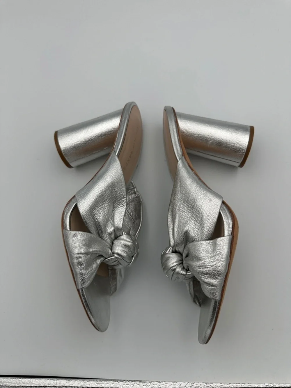 Loeffler Randall Coco Knotted Metallic Leather Mules ASO Sofia Vergara Sz8